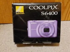 Nikon Coolpix S6400 Cam Nikkor 12X wide Optical Zoom Red Complete Bundle Mint