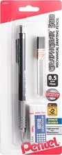 Pentel Graph Gear 500 Automatic Drafting Pencil with Lead & MiniEraser 0.5mm 1Pk