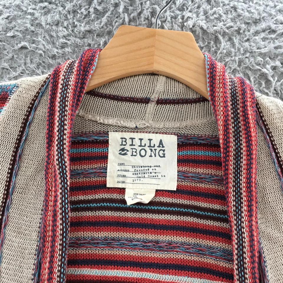 Cárdigan suéter Billa Bong frente abierto para mujer S multicolor beige tejido a rayas Foto 4 de 4
