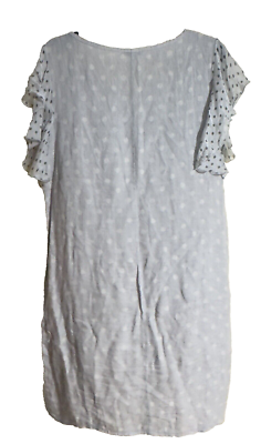 marisa and marie linen dresses MARISA & MARIE Italian Gray Polka Dot 100% Linen Dress Shift Women's Size  Medium