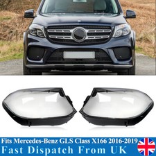 For 2016-19 Mercedes-Benz GLS63 GLS350d X166 Headlight Lens Headlamp Cover LH+RH