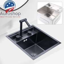 Square Covered Stainless Steel Hidden Kitchen Sink Wear-resistant Indoor Outdoor