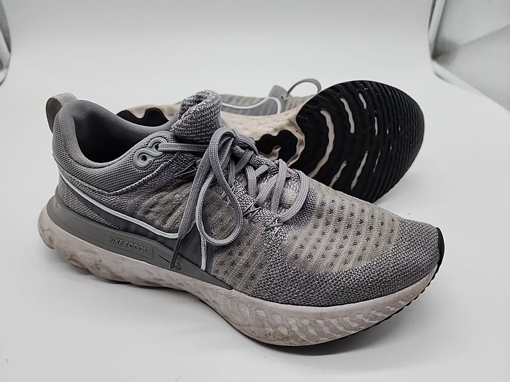 Nike React Infinity Run Flyknit 2 Grey White Womens Running Shoes Size 9.5 CT2423-001