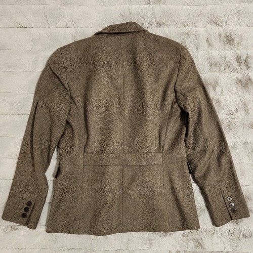 Lafayette New York 148 Brown Cotton Wool Blend Blazer Jacket Hidden Buttons Sz 4 - Picture 10 of 12