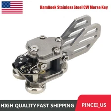 Stainless Steel CW Morse Key Portable Telegraph Key Paddle Key Magnetic Base US/