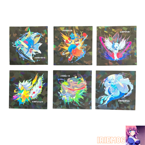 Lucario Ampharos Pokemon Mega Evolution Sticker Vintage Nintendo Bandai Japanisch