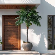 8.2FT Artificial Phoenix Palm Tree with Coconut Fruit Outdoor Indoor Decor Large