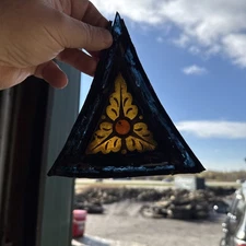 Brick shop Six available price each antique Stained Glass triangle Window 7 “x6”