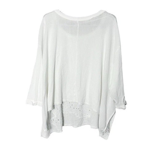 Free People Women's Size XS White Palm Tree Dreams Tunic Top Slouchy Oversized - Picture 3 of 8