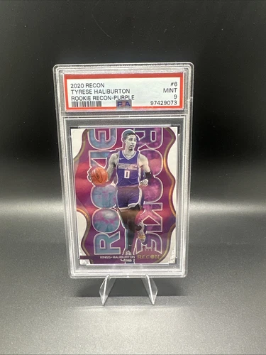 Tyrese Haliburton ROOKIE 2020-21 Panini Recon #6 Purple 39/49 Color Match Psa 9