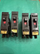 Lot Of 4 20 Amp Single Pole Breakers Continuity Tested
