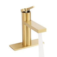 single hole bathroom sink vanity faucet 2 function aerator head , Brushed Gold