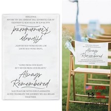 White In Loving Memory Wedding Sign, Always Remembered Our Classmates Wedding