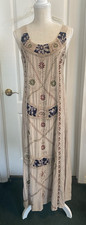 Vintage Shoreline Embroidered Sleeveless Maxi Sun Dress India One Size EUC