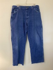 Dickies Carpenter Jeans Mens 34x29 Actual Measurements Workwear Cut Raw Hem VTG