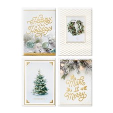 Hallmark Boxed Christmas Cards Assortment, White and Gold 40 Cards and Envelopes