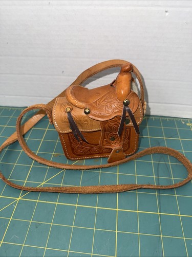 Mini borsa da sella vintage in pelle, borsa da donna a tracolla, stile fantastico! - Foto 2 di 18