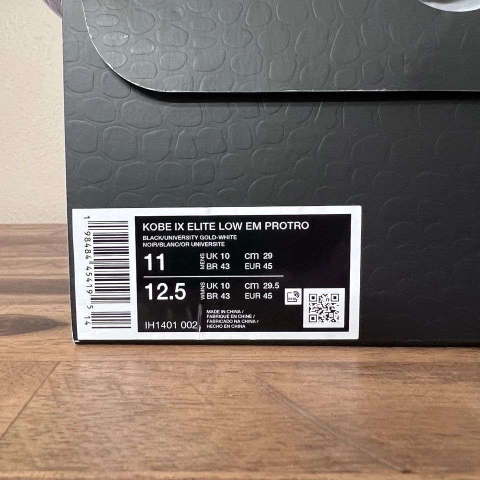 Nike Kobe 9 EM Protro TB Lakers Away 11 AUTHENTIC - image 2 of 4