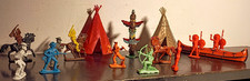 1970s Hong Kong, Toy Soldiers Cowboys  Indians Horses Teepees, Canoe Totem Pole