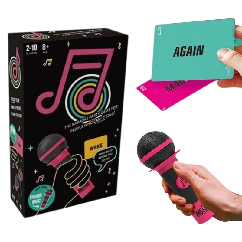 Fun Family Karaoke Party Board Game Grab The Mic Music Card Game 2-10 Players