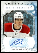 2023-24 Upper Deck Artifacts Auto Facts Justin Barron Auto #AF-JU