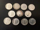 11. Roosevslt dimes, all 90% Silver,  BU