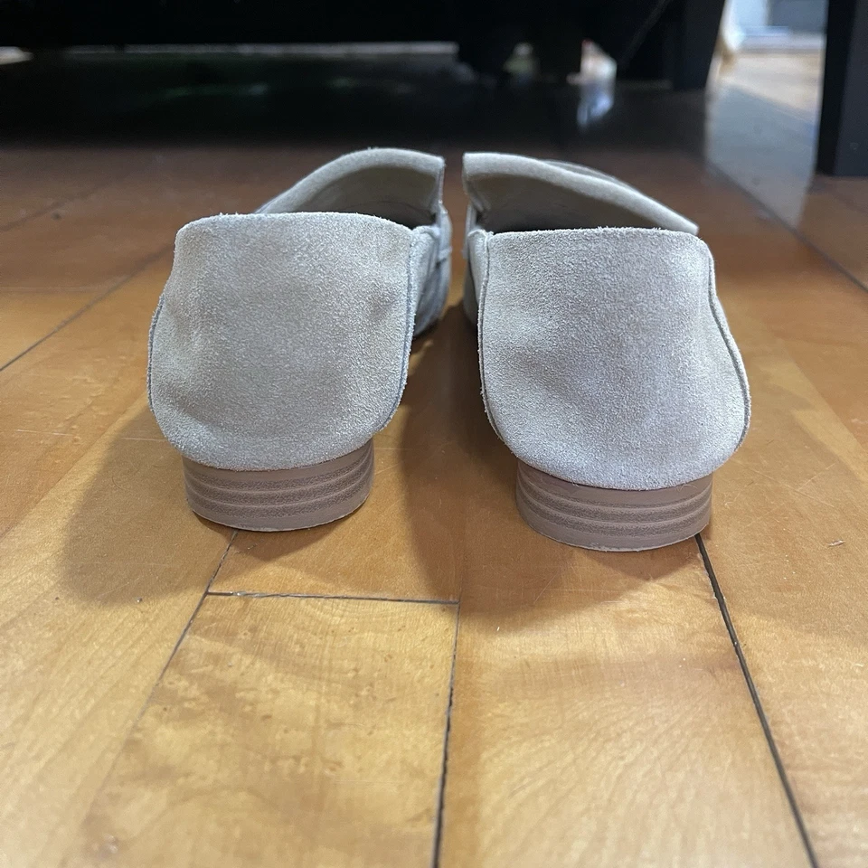 Mocasines ZARA Beige Tachonado Gamuza Cuero Punta Punta Punta Flecos Foto 4 de 4