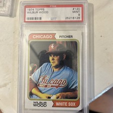 1974 TOPPS #120 WILBUR WOOD PSA 9 WHITE SOX *B74119