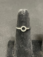 Art Deco Cut Out Silver Tone Cubic Zirconia Fashion Costume Ring Size 7.5