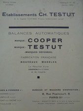 1932 - Catalogue Instruments de pesage Testut - Balance
