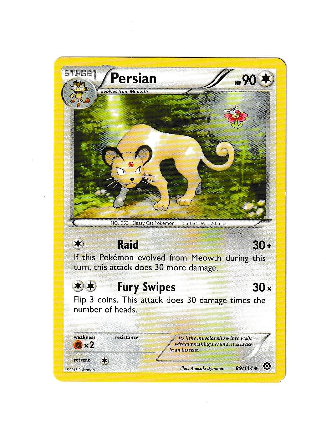 PERSIAN 89/114 UC STEAM SIEGE NM POKEMON