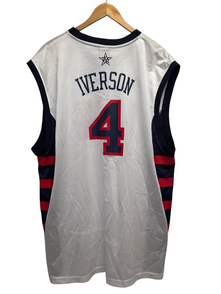 Allen Iverson #4 USA Dream Team Reebok NBA Vtg Men's 2XL Basketball White Jersey - Image 2 of 4