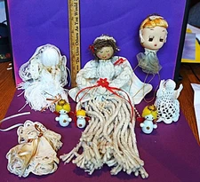 Lot Of 8 Angel Ornaments Assorted Christmas Holiday Decor Vintage