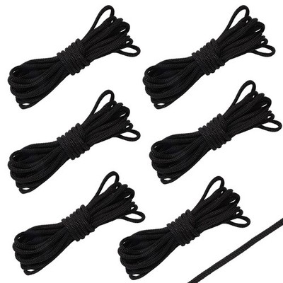 Lyreh 6 Stück Trampolin Netz Verbindungsseil, Nylon schwarz Kordel Festzurren M, 