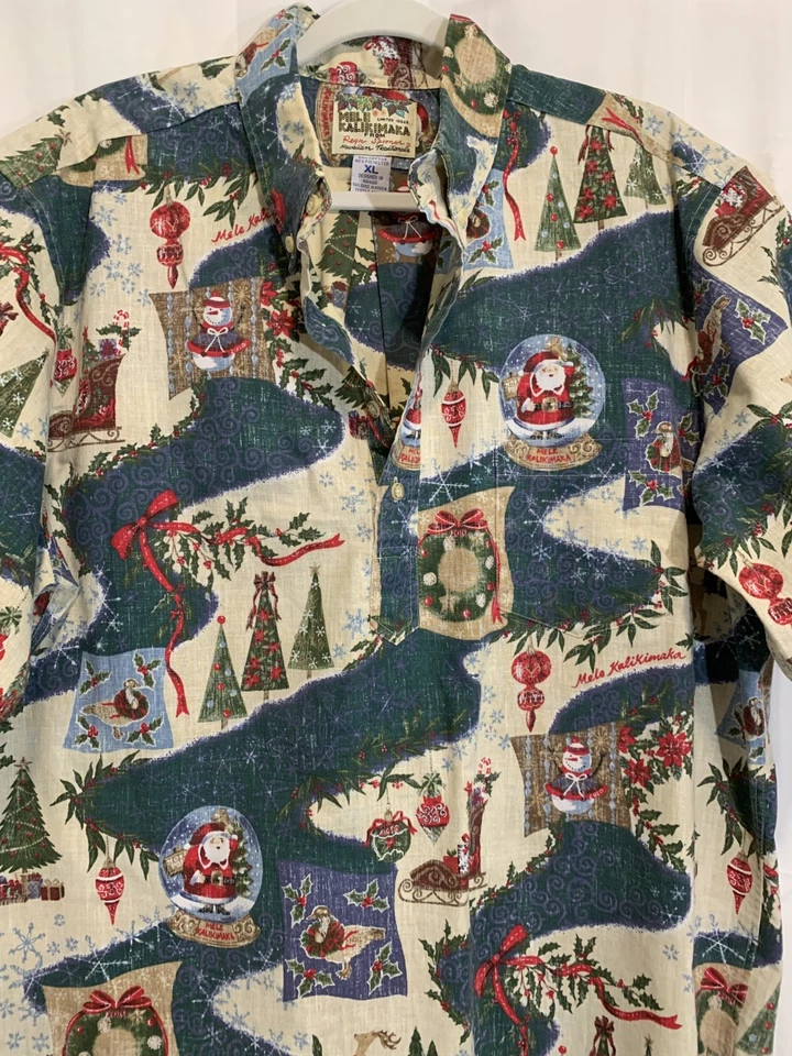 REYN SPOONER Men's Holiday Christmas Size-XL Hawaii Mele Kalikimaka - Image 2 of 4