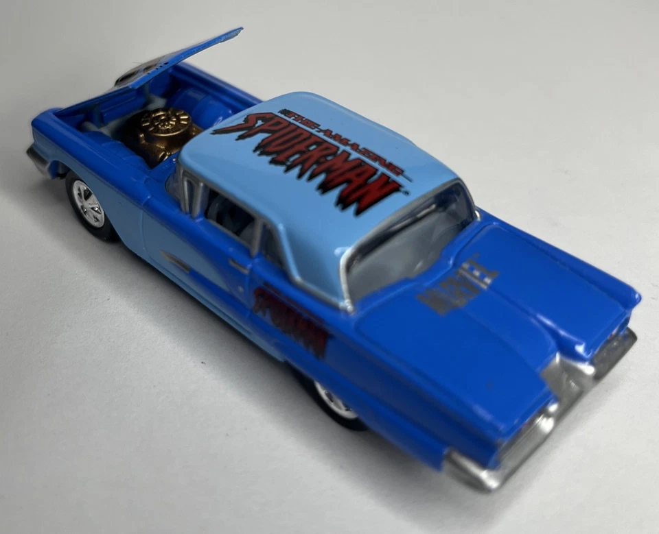 1959 年福特 T-Bird Thunderbird 2002 蜘蛛侠 Johnny Lightning 压铸汽车 ~GK — 第 3/4 张图片