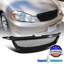 Fits 2003-2008 03-08 Toyota Corolla Front Mesh Bumper Hood Grille Black