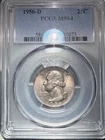 1956D  Quarter Graded By PCGS MS 64