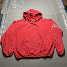 Vintage Marlboro Country Store Hoodie Mens Large Red Fleece Sweatshirt Pullover