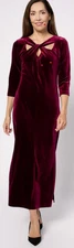 Attitudes by Renee Regular Knit Velvet Maxi Dress Merlot 2XL Burgundy