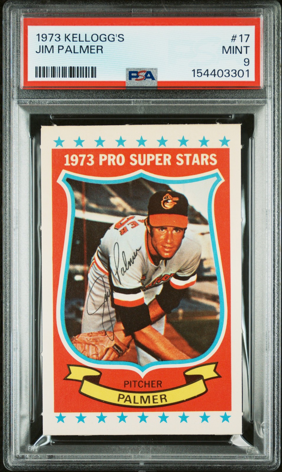 1973 KELLOGG'S #17 JIM PALMER PSA 9