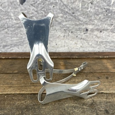 Vintage Shimano Toe Clips LL Dura Ace 600 3-Hole Pair Japan 80s