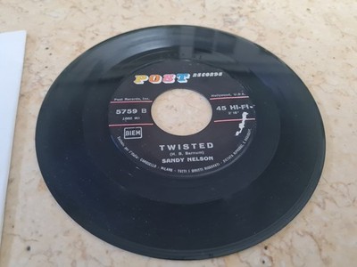 Sandy Nelson Twisted Sandy 7'' Vinyl Schallplatte 45 Umdrehungen Vintage Post Records RAR