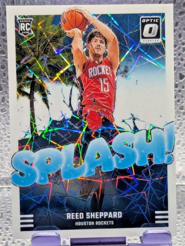 Reed Sheppard 2024-25 Panini Optic Basketball Splash White Velocity /59 RC