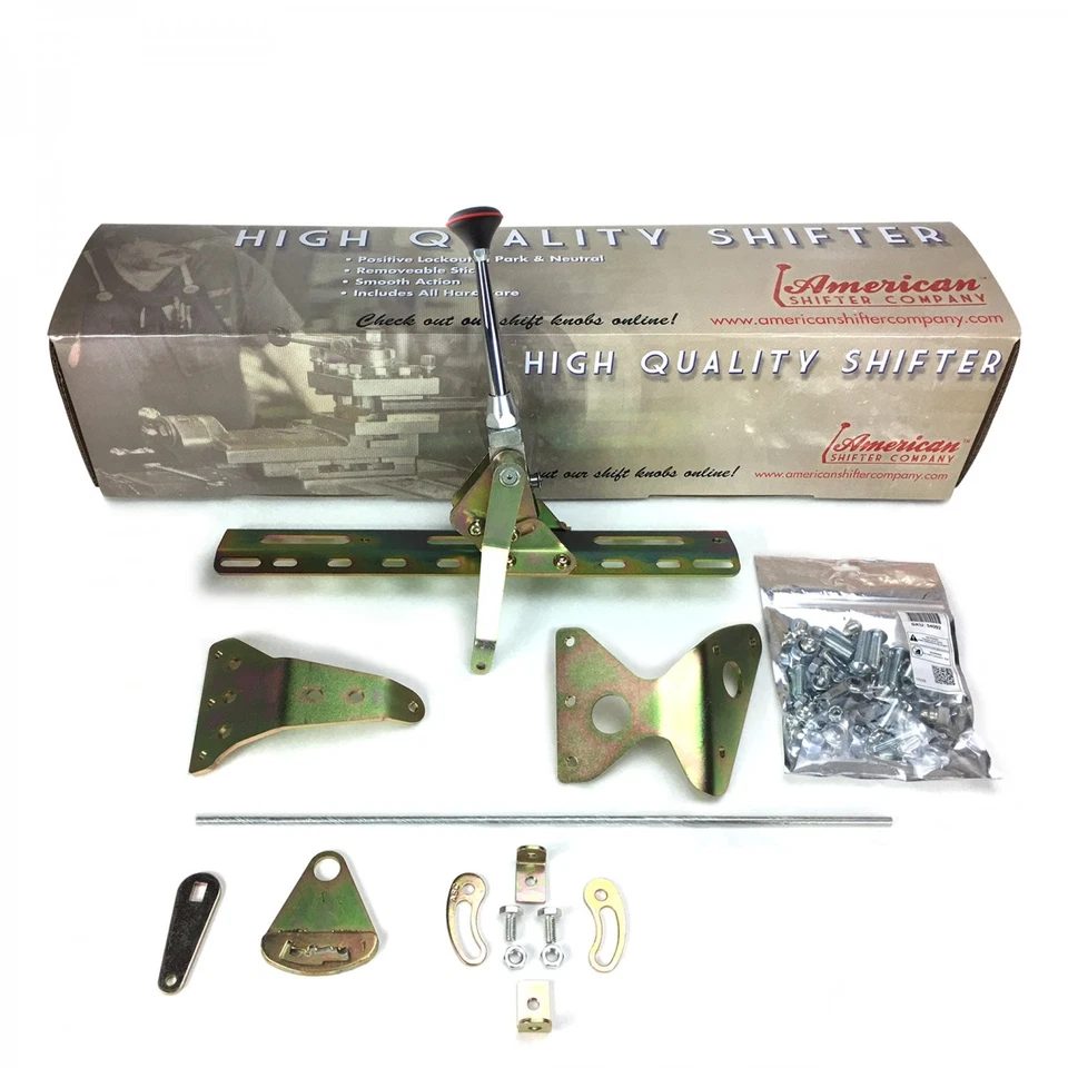 Kit de palanca de cambios de transmisión de botón pulsador con 6 brazos cromados para GM 4L60E Foto 2 de 4