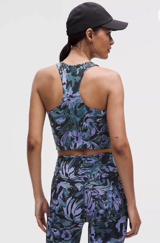 Lululemon Swift Speed Cropped Tank Top Size 6 B/C Flower Meld Multi Color NWT! - Image 3 of 4