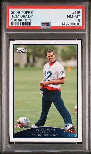 2009 Topps Tom Brady 115 Variation PSA 8 No Helmet