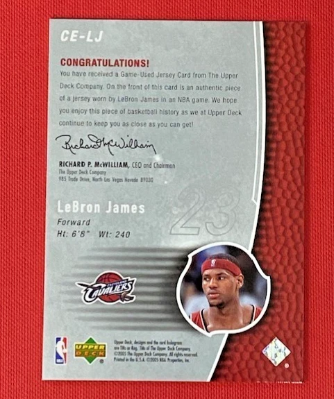 ~2004-25 LeBron James Trilogy Cutting Edge CE-LJ Game Used Cavaliers ~ - Image 2 of 2