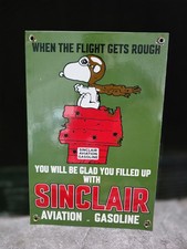 Giant Vintage Sinclair Aviation Gasoline Porcelain Sign 15 X 10 Giant Vintage Sinclair Aviation Gasoline Porcelain Sign 15 X 10