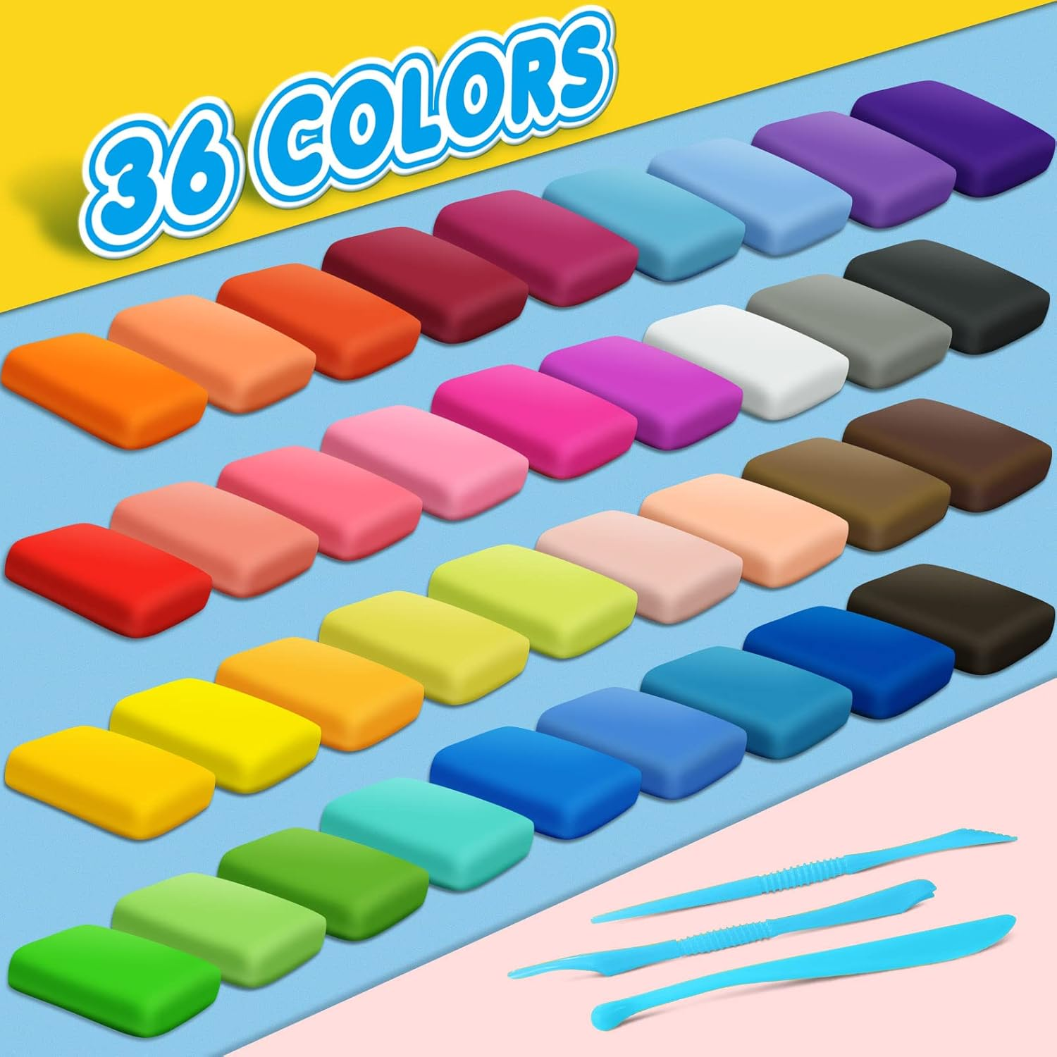 Air Dry Clay 36 Colors, Modeling Clay for Kids, DIY Molding Magic Clay, Gift ...
